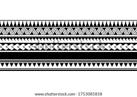 Maori Polynesian Tattoo Bracelet Tribal Sleeve Seamless Pattern Vector Samoan Border Tattoo Design Fore Arm Or Foot Armband Tattoo Tribal Band Fabric Seamless Ornament Isolated On White Background Stock Fenykep Shutterstock