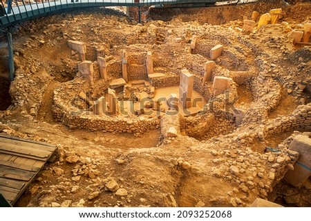 GobekliTepe in Sanliurfa, Turkey. The Ancient Site of Gobekli Tepe is The Oldest Temple of the World. UNESCO World Heritage site.
 Stok fotoğraf © 