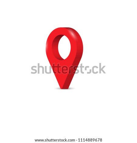 Check in location on the map diagram 3D icon Red 04