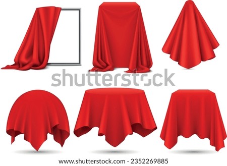 symbols to be used in the designs of red drapes, red cloth, sheets and red curtains on a white background. vector.