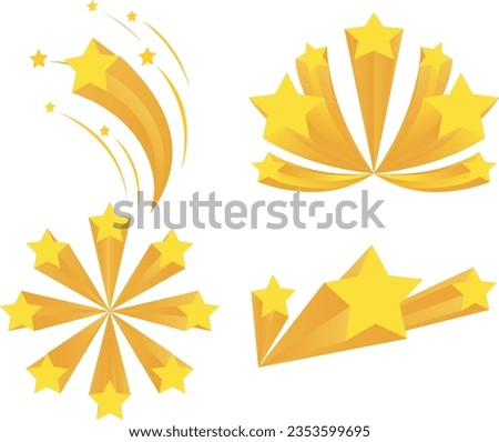 Half star and shooting star on white background, icons to use in banner, sale and badge designs. Big sale, banner, star, logo, Vector.