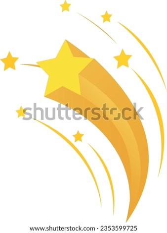 Half star and shooting star on white background, icons to use in banner, sale and badge designs. Big sale, banner, star, logo, Vector.