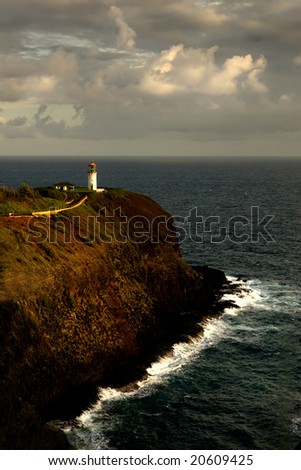 Kilauea lighthouse on the coast of Kauai Hawaii
