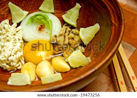 A totally raw oriental meal ready to eat