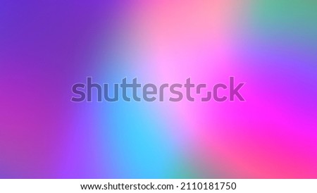 Holographic Unicorn Gradient. Trendy neon pink purple very peri blue teal colors soft blurred background Foto d'archivio © 