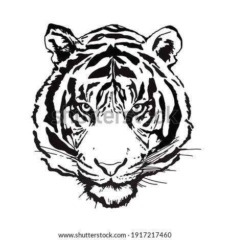 black and white tiger face 