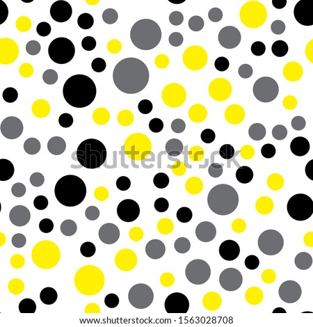 Geometric abstract seamless pattern with yellow circles. Pattern for fashion,wallpaper,paper. Vector illustration.