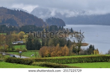 Similar – Image, Stock Photo Sunrise at Mondsee