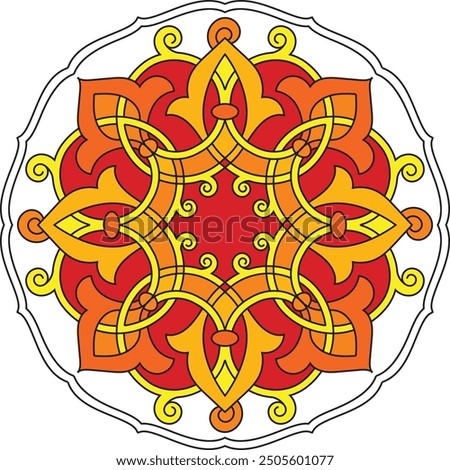 Indian Traditional and Cultural Rangoli, Alpona, Kolam, or Paisley vector line art. Bengal Art India. centuries-old Bengali art tradition of the Bengal region, for textile printing, logo, wallpaper	