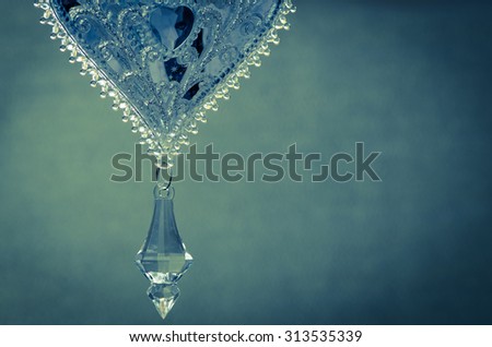 transparent crystal decoration blue color