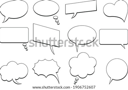 Bubble comic speech set, great design for any purposes. Sticker design. vector illustration