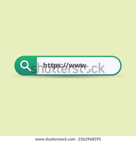 Search bar for the user interface and web site. Search Address and navigation bar icon. Search form template for websites. Isolated UI template. Vector illustration. Internet window.