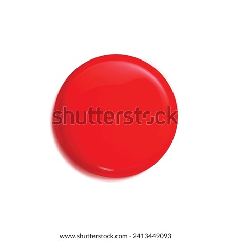 Vector of blank red glossy badge or web button for use in apps or web design