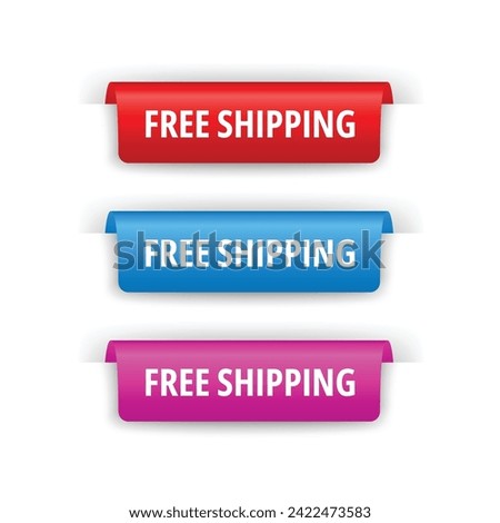 Free shipping banner set in multiple colors
