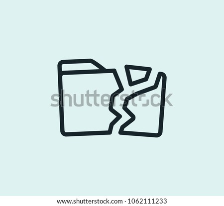 Data loss icon line isolated on clean background. Data loss icon concept drawing icon line in modern style. Vector illustration for your web site mobile logo app UI design.