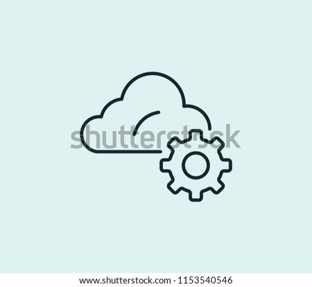 Cloud management icon line isolated on clean background. Cloud management icon concept drawing icon line in modern style. Vector illustration for your web mobile logo app UI design.