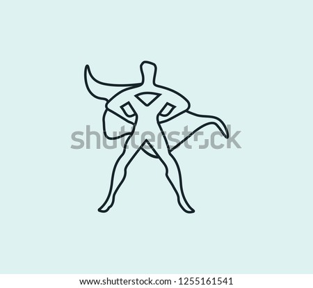 Superhero icon line isolated on clean background. Superhero icon concept drawing icon line in modern style. Vector illustration for your web mobile logo app UI design.
