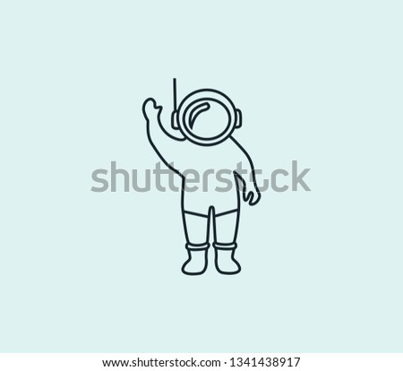 Astronaut icon line isolated on clean background. Astronaut icon concept drawing icon line in modern style. Vector illustration for your web mobile logo app UI design.