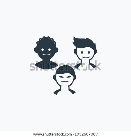 Different races icon isolated on clean background. Different races icon concept drawing icon in modern style. Vector illustration for your web mobile logo app UI design.