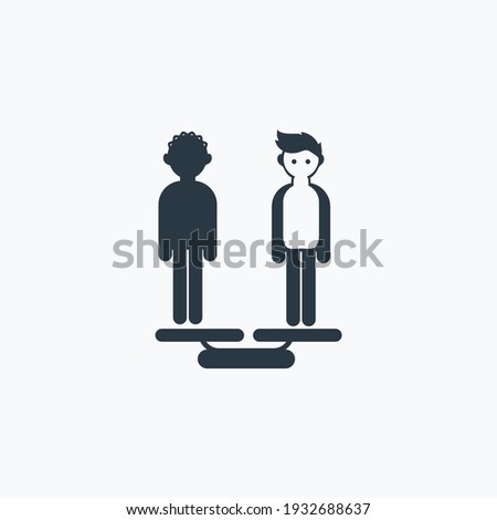 Black with white men icon isolated on clean background. Black with white men icon concept drawing icon in modern style. Vector illustration for your web mobile logo app UI design.