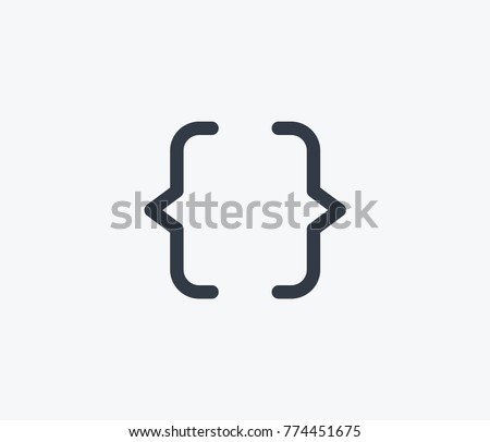 Array icon isolated code on clean background. Programming code concept drawing array code syntax icon in modern style. Vector illustration for your web site mobile logo app UI design.