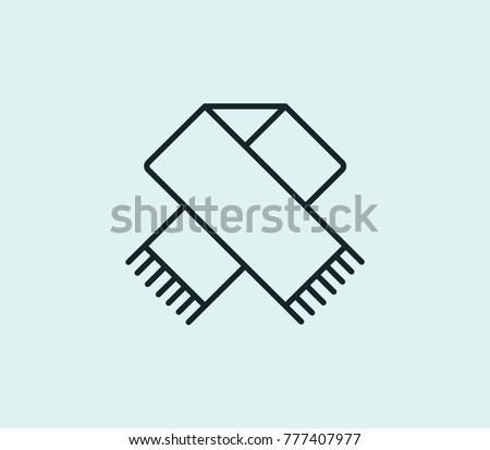 Scarf icon line isolated on clean background. Clothes concept drawing icon line in modern style. Vector illustration for your web site mobile logo app UI design.