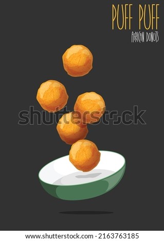 Puff Puff, African donuts. Vector illustration Stockfoto © 