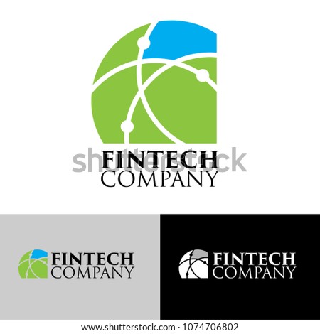 Modern Minimalist Fintech Logo for Financial Technology Startup and Business  Company
