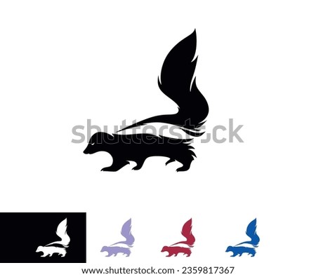 SKUNK SMELL SMALL ANIMAL LOGO, silhouette of wild and iconic animal vector illustrations.