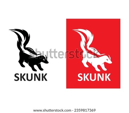 SKUNK SMELL SMALL ANIMAL LOGO, silhouette of wild and iconic animal vector illustrations.