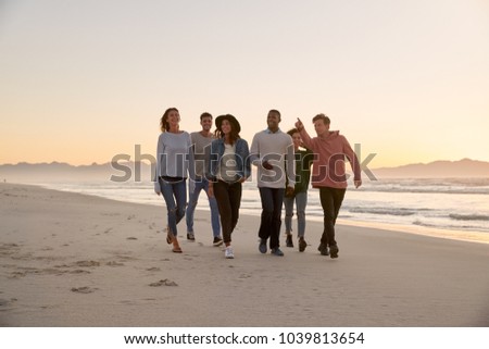 Image, Stock Photo People walking on sand dune