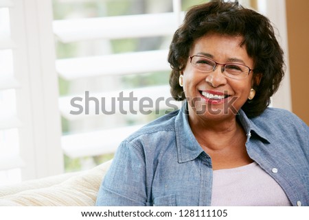 Portrait Of Happy Senior Woman At Home
