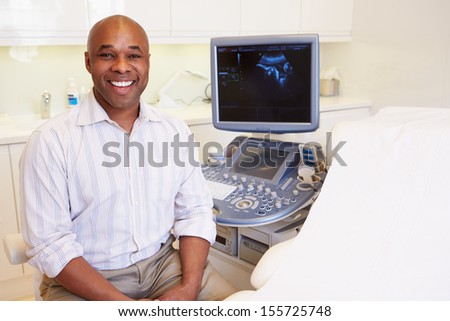 Portrait Of 4D Ultrasound Scanning Machine Operator