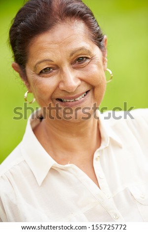 Outdoor Portrait Of Senior Indian Woman