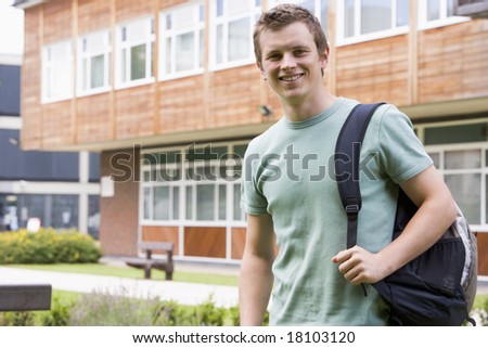 college student stood outside