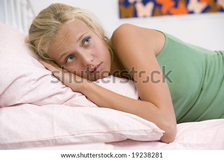 Teenager Lying In Bed Stock Photo 19238281 : Shutterstock