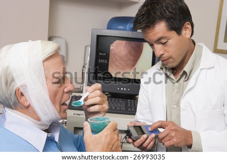 Doctor Performing Laryngoscopy, Throat Examination