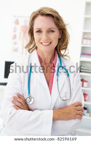 Mid age female doctor