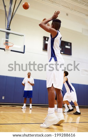 Male High School Basketball Player Shooting Penalty