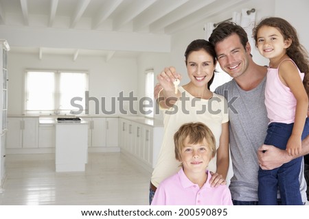 Family in new home