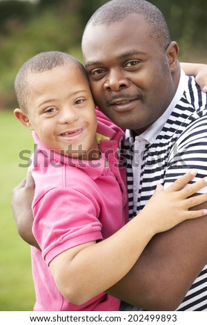 Father with Downs Syndrome son