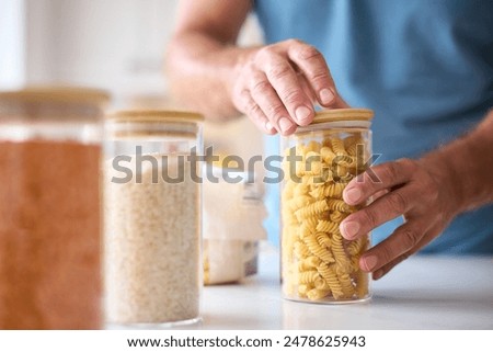 Image, Stock Photo filled storage jars on the shelf