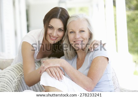Mature Mother And Daughter Hugging