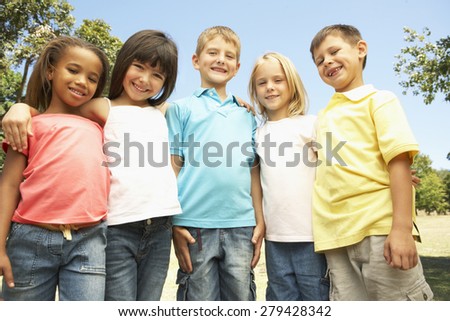 Group Of Children In Park
