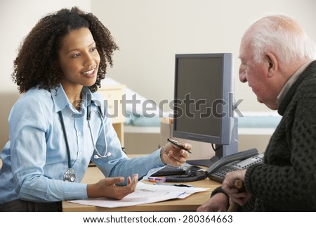 Similar – Image, Stock Photo NHS UK doctor taking patient blood sample