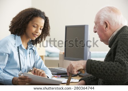 Similar – Image, Stock Photo NHS UK doctor taking patient blood sample