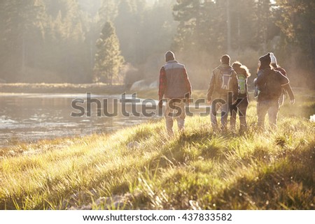 Image, Stock Photo Group of autumnal and fall leaves over a clear blue background with copy space