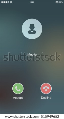 Generic Incoming Phone Call Screen User Interface UI Vector