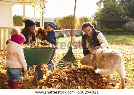 Similar – Image, Stock Photo three wheelbarrows, a rake, a chopper and 2 watering cans are off duty