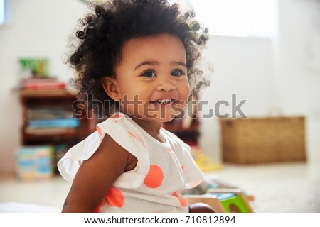 Similar – Image, Stock Photo Toddler girl playing with kite on sandy beach